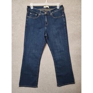 Levis Perfectly Shaping 512 Bootcut Jeans Womens 16 Short Blue Dark Wash Stretch